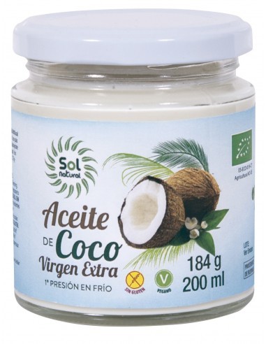 Pack 6 Uds. Aceite De Coco Virgen Extra Pequeño Bio 200 ml  de Solnatural