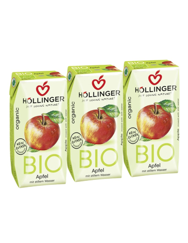 Pack 8 Uds. Minibrick Zumo De Manzana Bio 3 x 200 ml  de Hollinger