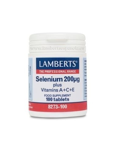 Selenio 200 Âµg con Vitaminas A+C+E 100 Tabs de Lamberts