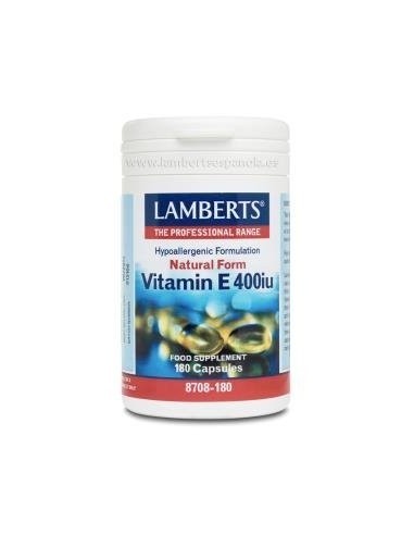 Vitamina E Natural 400 UI 180 Caps de Lamberts