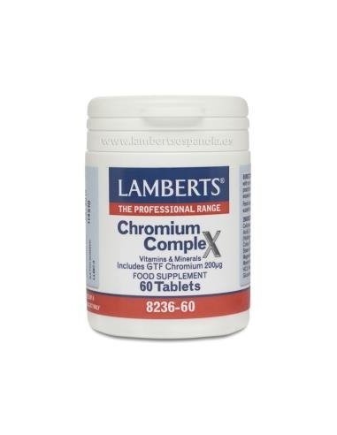 Complejo de Cromo (Con Vit B, C, Mag, Cu y Zn) 60 Tabs de Lamberts