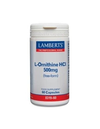 L-Ornitina HCl 500 mg 60 Caps de Lamberts