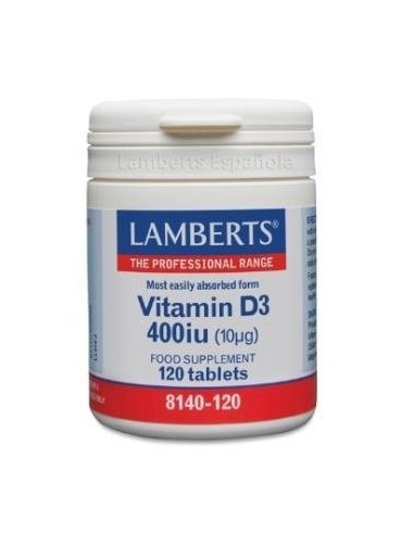 Vitamina D3 400 UI (10 Âµg) 120 Tabs de Lamberts