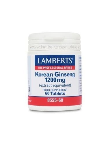 Ginseng Coreano 1200 mg 60 Tabs de Lamberts