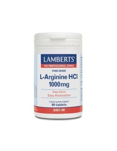 L-Arginina HCl 1000 mg 90 Tabs de Lamberts