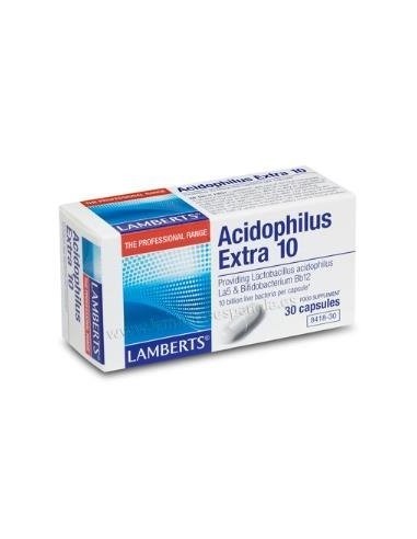 Acidophilus Extra 10 (10000 millones por cÃ¡psula) 30 Caps de Lamberts