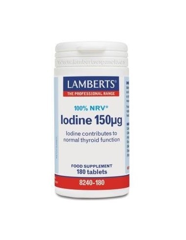 Yodo 150 Âµg (Como yoduro de potasio) 180 Tabs de Lamberts