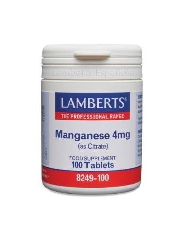 Manganeso 4 mg (Como citrato) 100 Tabs de Lamberts