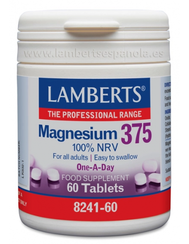 Magnesio 375 mg por tableta 60 de Lamberts