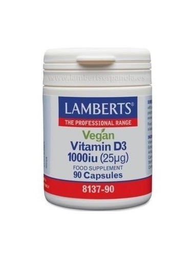 Vitamina D3 Vegana 1000 UI (25 Âµg) 90 de Lamberts