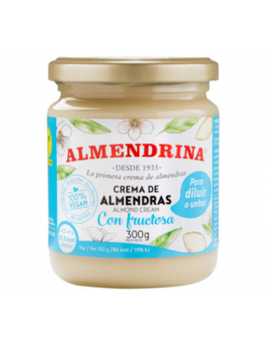 Crema Almendras con Fructosa Tarro 300 Gr de Almendrina