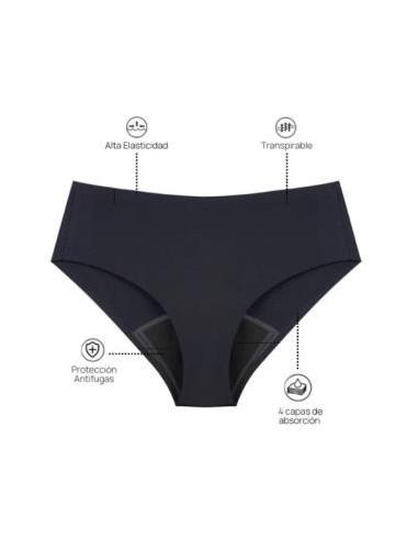 Braguita Menstrual Sin Costuras- Negro- Xl de Myalma