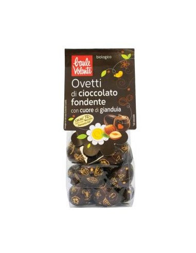 Huevos De Chocolate Negro Con Corazon Guianduja 100 Gr. Bio de Baule Volante