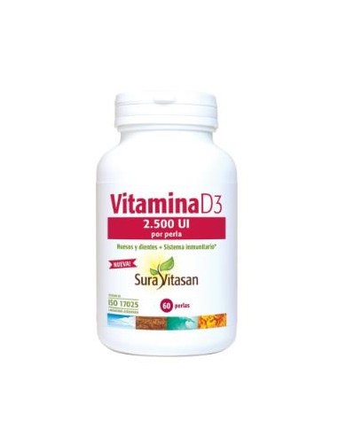 Vitamina D3 2.500Ui 60Perlas. de Sura Vitasan